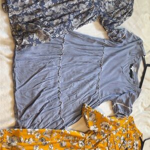 Floral and Striped Dresses Set